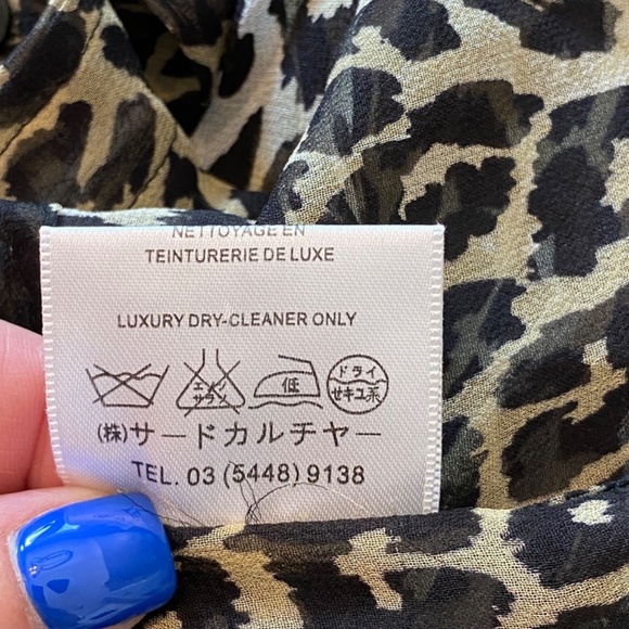 Givenchy Animal Print Silk Blouse leopard cheetah sheer 33518 - Picture 9 of 10